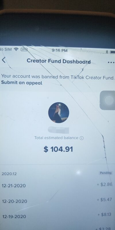 2020-12-26遇到基金fund被封申诉！，不用着急丢号，还有救.下面长话短说分享申诉经验！ 先来介绍故事背景: 搞笑类账号，首次尝试tk的大号，之前踩坑违规2次被删视频（h擦边球x暗示），不过还是成功开通了基金，然后上岸后有个老视频被删（危险动作搞笑摔倒了），然后3号天后再一次违规（x暗示本身视频是没手伸进屁股里恶搞没申诉）结果导致账号被封7天发视频，解封后十天安稳前进（限流）然后前一天发布了一条漫威梗擦边球暗示视频，被再次违规.第二天就遇上基金被封.细节放在下面 1.基金被封原因:多次违规没申诉成功，在第五次违规后的第二天被发来通知（见图1） 2.点到基金页面会出现这样提示，上方（图二） 3.点进去，如图3 4.申诉内容，如图4，思路：装无辜，并认错，死不承认 5.成功后如图，24小时内回复-极客跨境