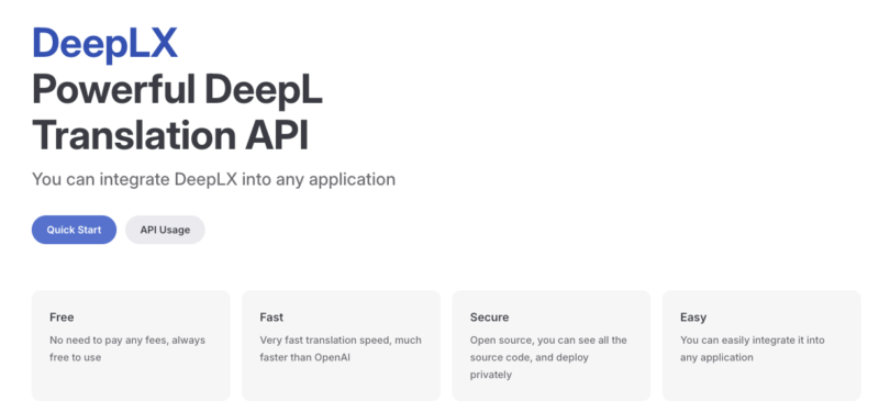 2024-06-01这两天一直在折腾小语种的翻译，还蛮有收获的。 然后今天有个小伙伴跟我分享了一个免费的 DeepL API 方案（见截图）。 有兴趣的小伙伴可以试试，毕竟一个站点能节省小几千块了。-极客跨境