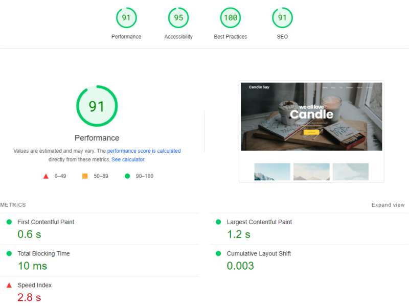 2023-06-18 Candle Say 联盟营销站实战信息分享 | 20230618 1、用 PS 做了个网站 Logo，真的好丑，晚点去淘宝上请人设计一个； 2、将网站标题与网站 Tagline 设置完毕； 3、完成对内容站的内容分区，分别是 Blog 区域，Tips 区域，Reviews 区域； 4、将页首目录与页尾目录设置完成； 5、完成各个页面的创建，但是内容还未填充； 6、完成网站速度的优化测试（手机端较慢），详情见截图； 总结： 1、上面这些操作，耗时 70 分钟左右； 2、明天完成内容填充与基础 SEO 的设置； 3、先做出 MVP，尽快将功能上线，后续慢慢迭代；-极客跨境