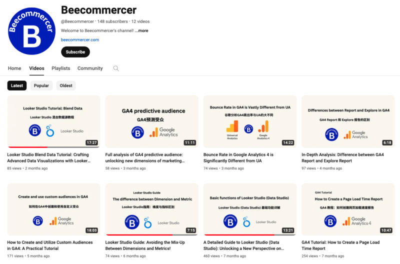 2024-04-18昨天分享了一个 Looker Studio 的数据分析模板，今天继续分享一份 Looker Studio 的视频教程。 其实类似于 Looker Studio 这样的 BI 软件，我之前一直用的是 Tableau。 但是上个月经朋友推荐，发现 Looker Studio 这款谷歌自家的产品，已经将平台下的所有数据源打通了，可以直接使用。 可能这就是 Looker Studio 的优势吧。 这款软件我已经使用一段时间了，总体体验下来，非常好上手，操作也不难。 如果你有兴趣，可以看看附图种的那三个视频，看完基本就会了。 至于后续怎么利用并呈现 GA、GSC，或者 Google Ads 的数据，就看业务场景了。 对了，可以看看官方提供的数据分析模板，能学到很多。-极客跨境