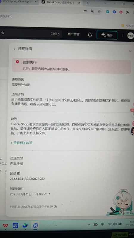 2025-08-02sky老思老师您好 我昨天刚开的店铺然后一下子就被封了 这种情况应该怎么处理呢-极客跨境
