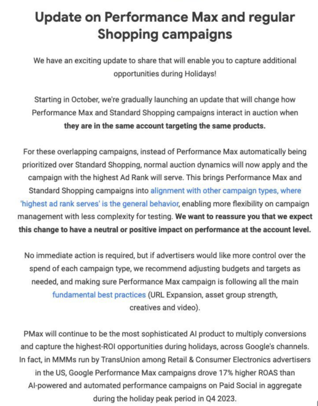 2024-10-23留意！PMax和标准购物广告的流量权重更新-极客跨境